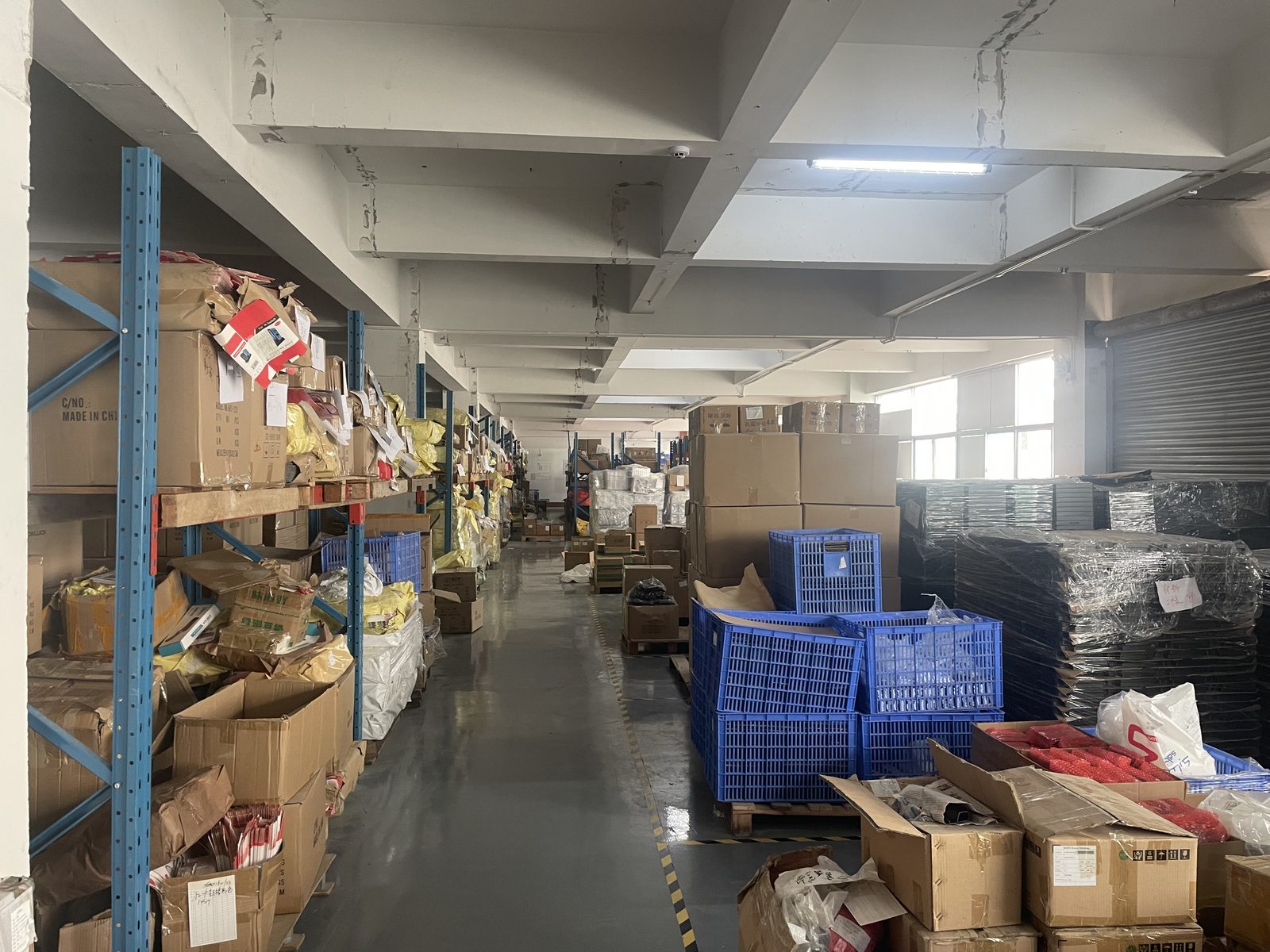 Warehouse with finished goods and inventory