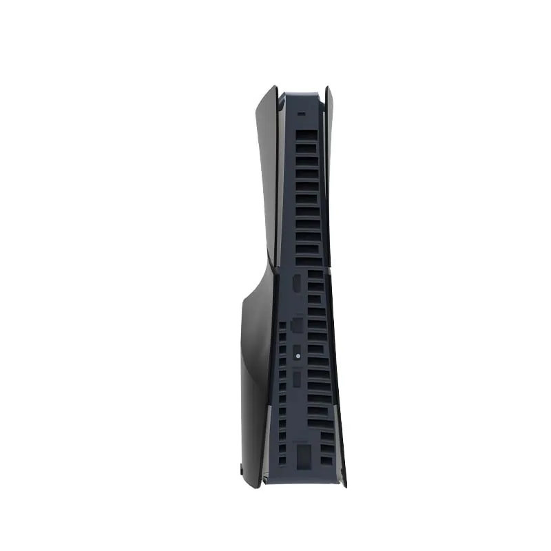 PS5 Slim with black faceplates, rear view with ports