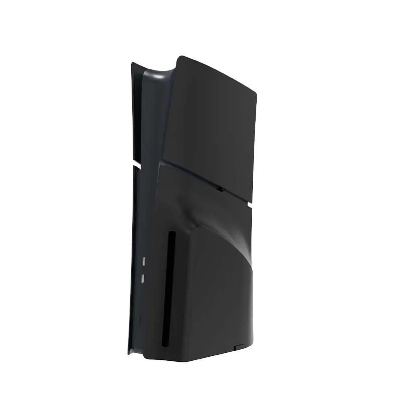 PS5 Slim disc with black faceplates, angled view