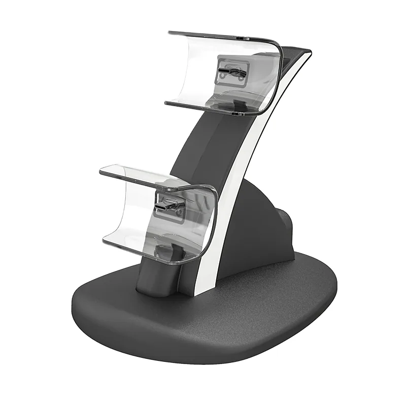 Black dual charging dock with two charging slots