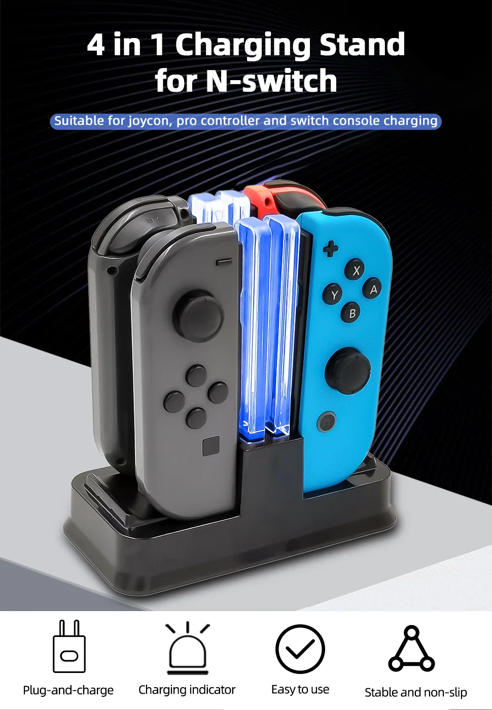 4-in-1 charging stand for Nintendo Switch