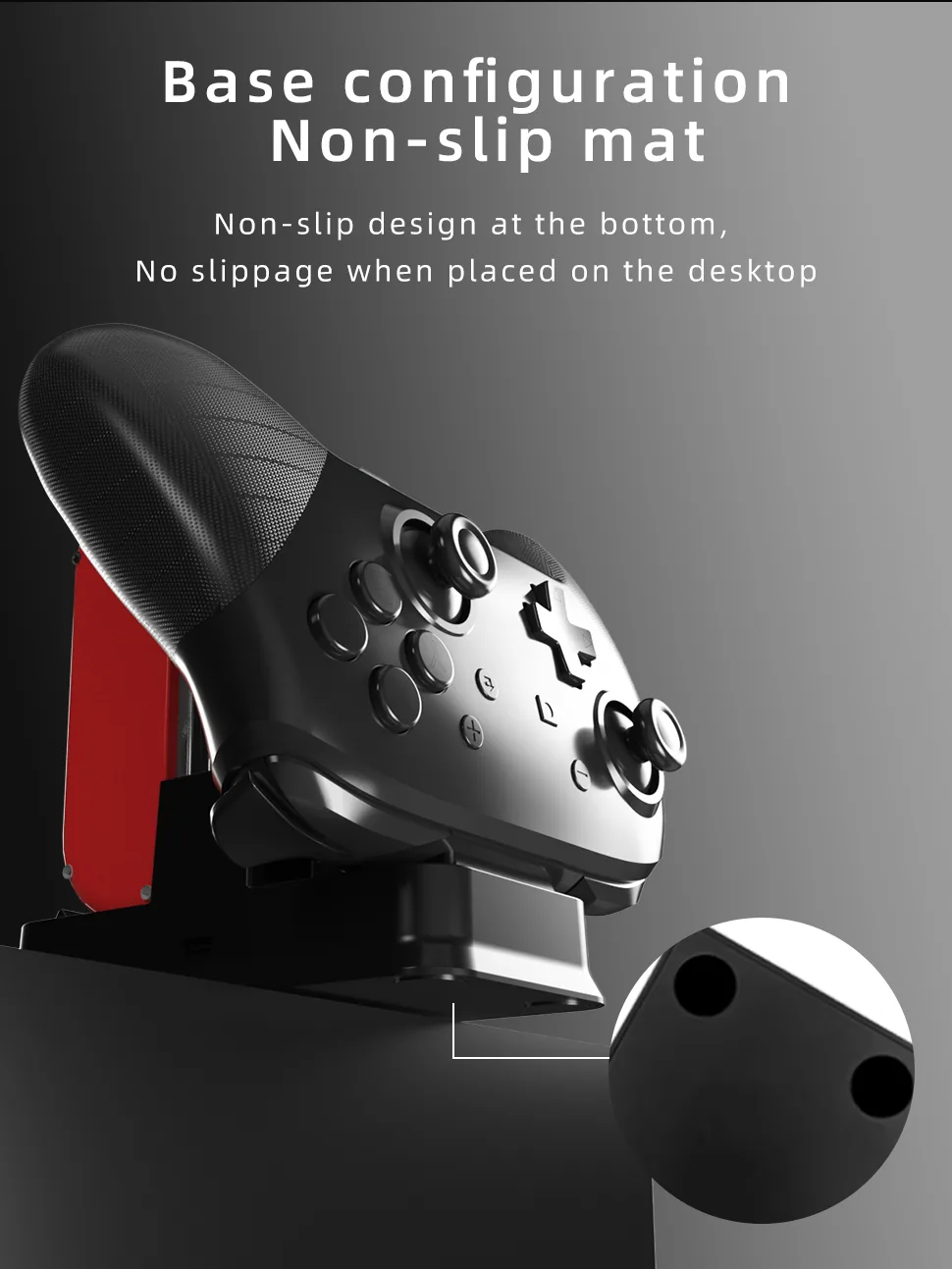 Non-slip base keeps charging dock in place