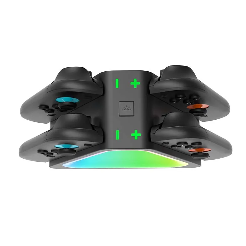 Triangle charging dock charging multiple controllers