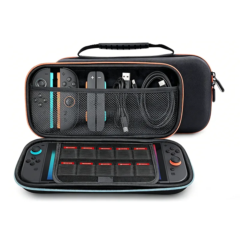 Carrying case storing the full accessory kit