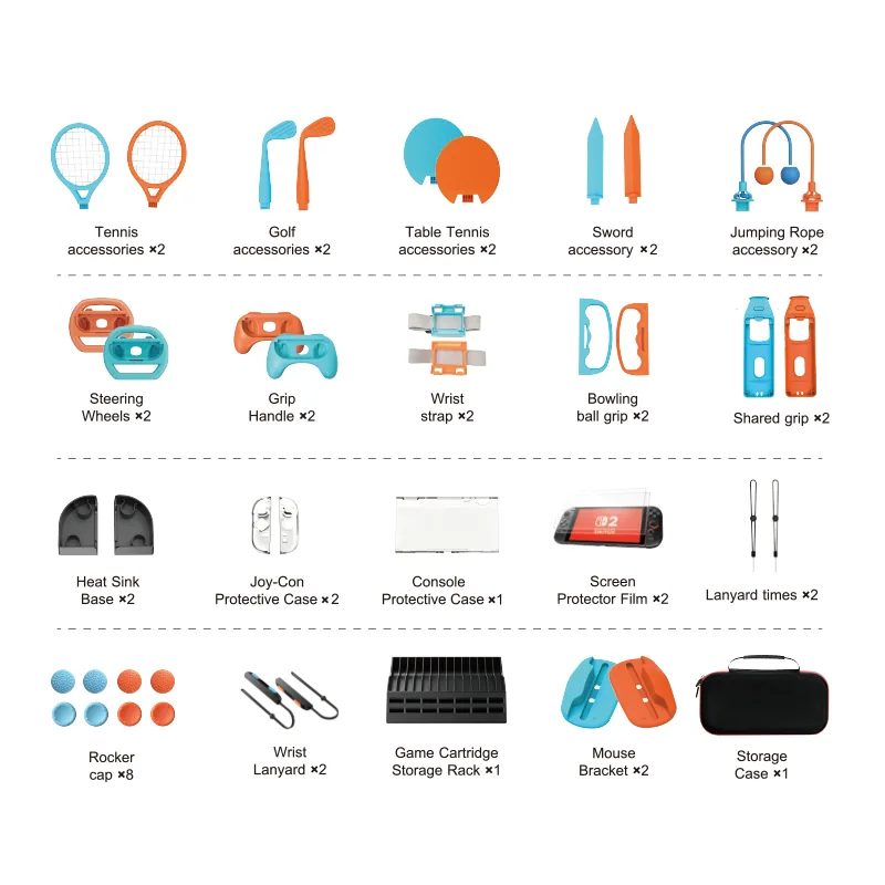 Complete accessory list for the 43-in-1 kit