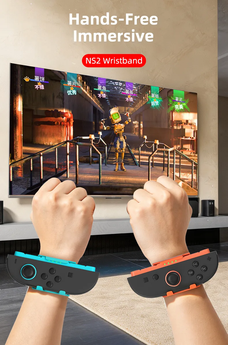 Wrist straps for hands-free immersive play