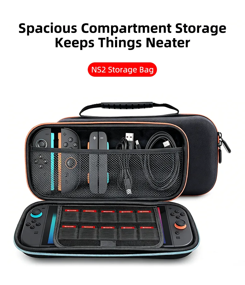 Spacious storage bag keeps accessories organized