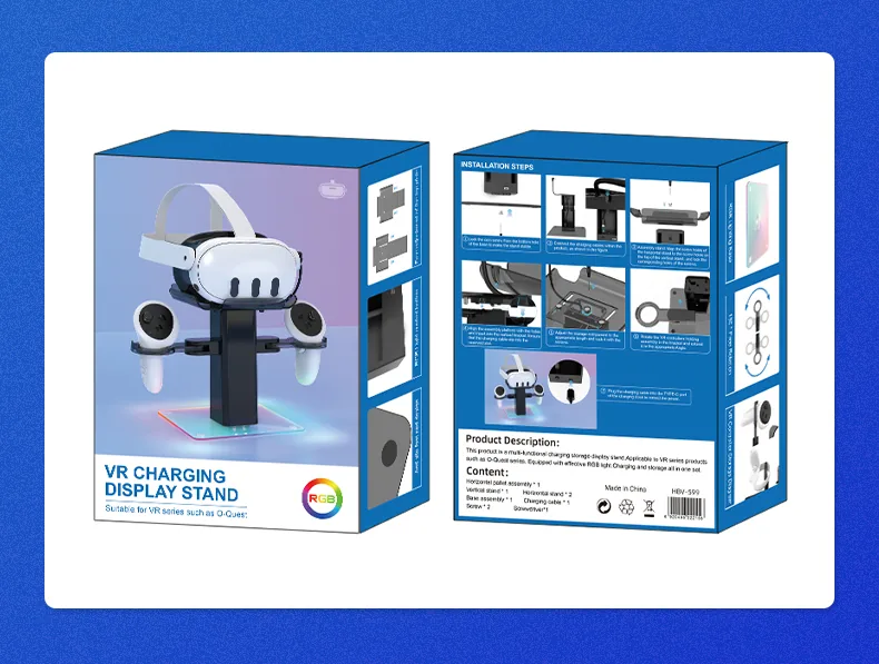 Retail packaging box for VR charging display stand