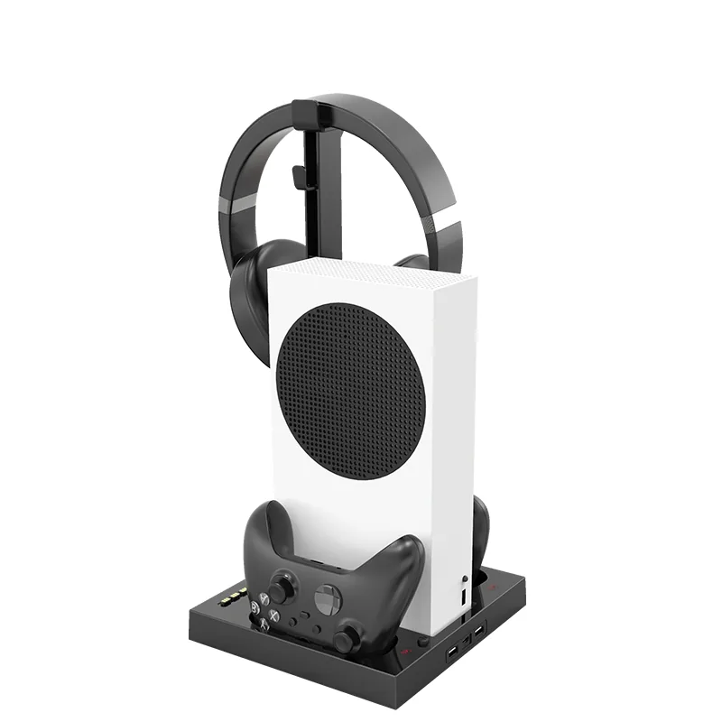 Multifunctional cooling stand with Xbox Series S, headset and controller